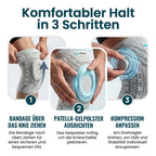 Kniebandage mit Drehrad und Patella-Polster – einstellbare Kompression