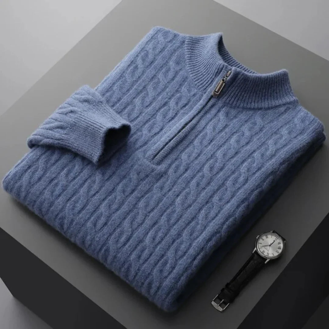 Deneb Cashmere Woven Half-Zip
