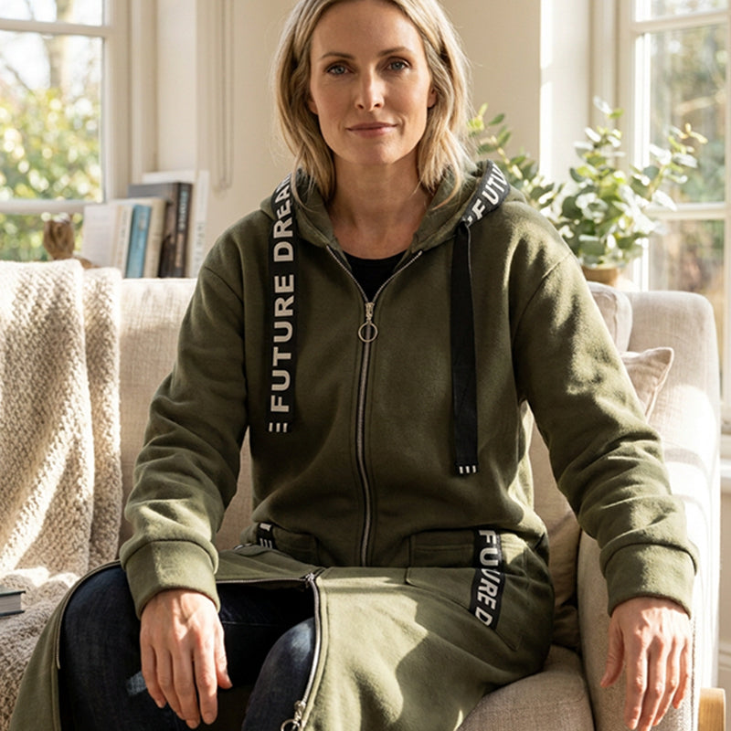Oversize-Kapuzenmantel mit Fleecefutter – Damen