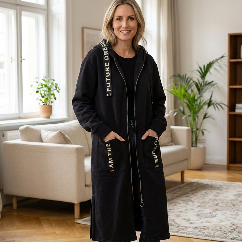 Oversize-Kapuzenmantel mit Fleecefutter – Damen