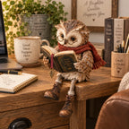 Lesende Eule mit Brille und Buch – Deko-Figur