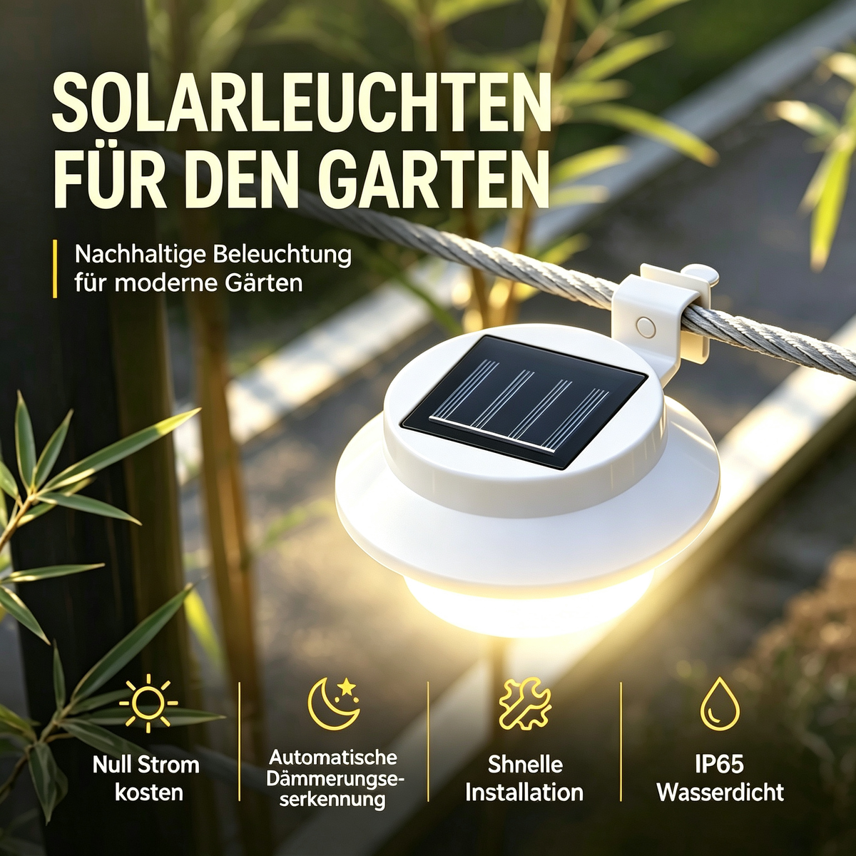 Solar-LED-Außenleuchte zum Anklemmen – für Zaun, Dachrinne & Terrasse