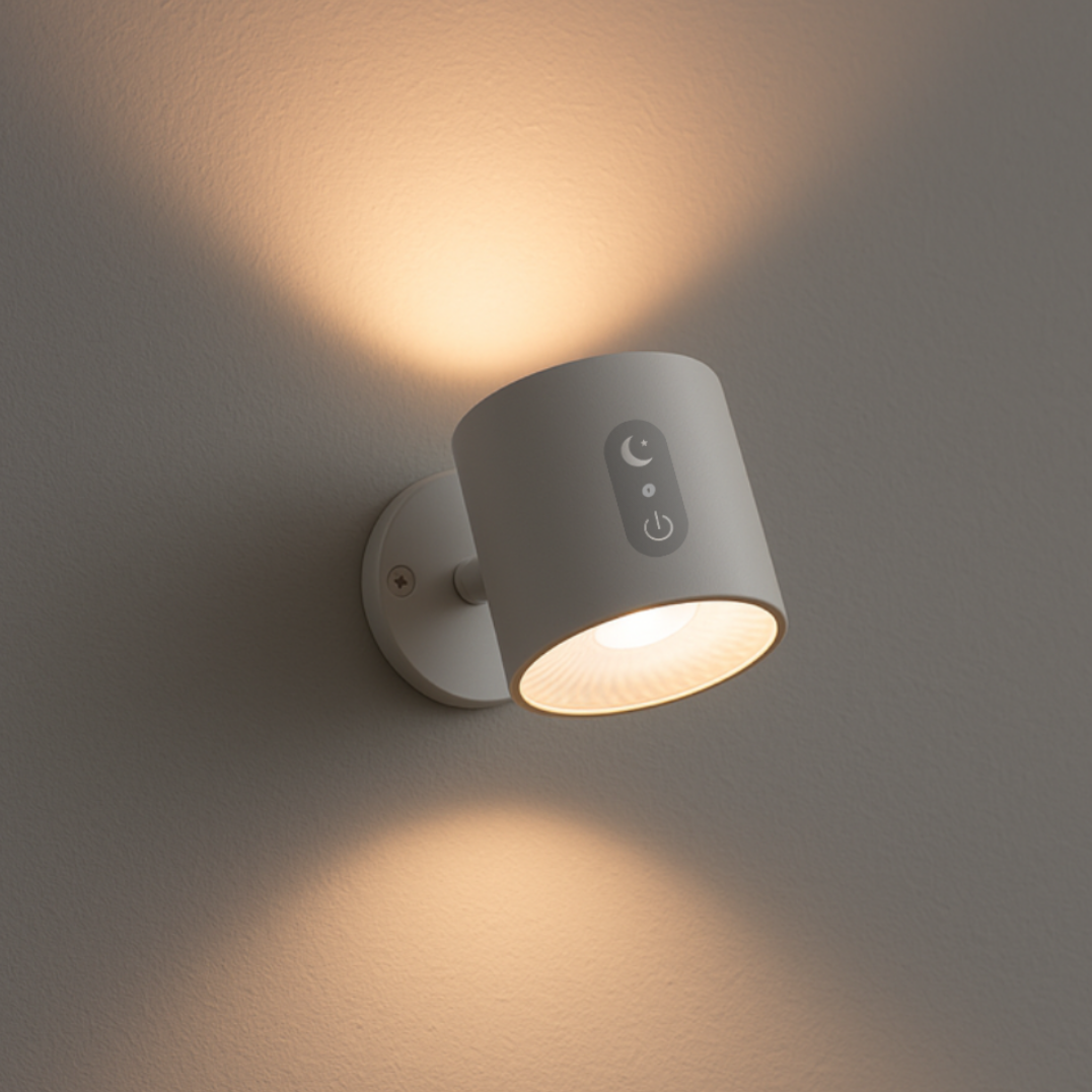 Kabellose LED-Wandleuchte mit Fernbedienung – dimmbar & drehbar