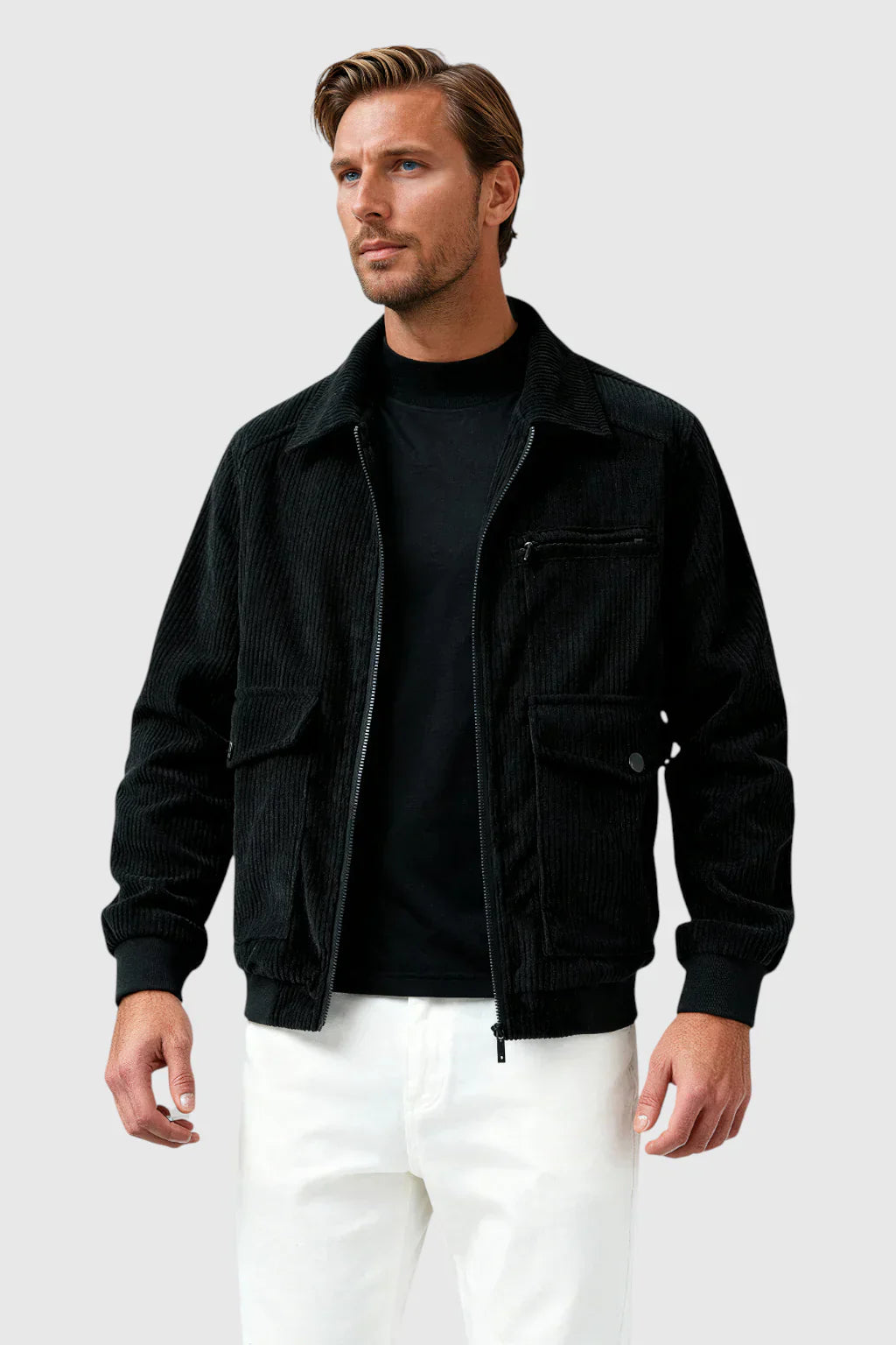 Men's Corduroy Jacket - Jet Black
