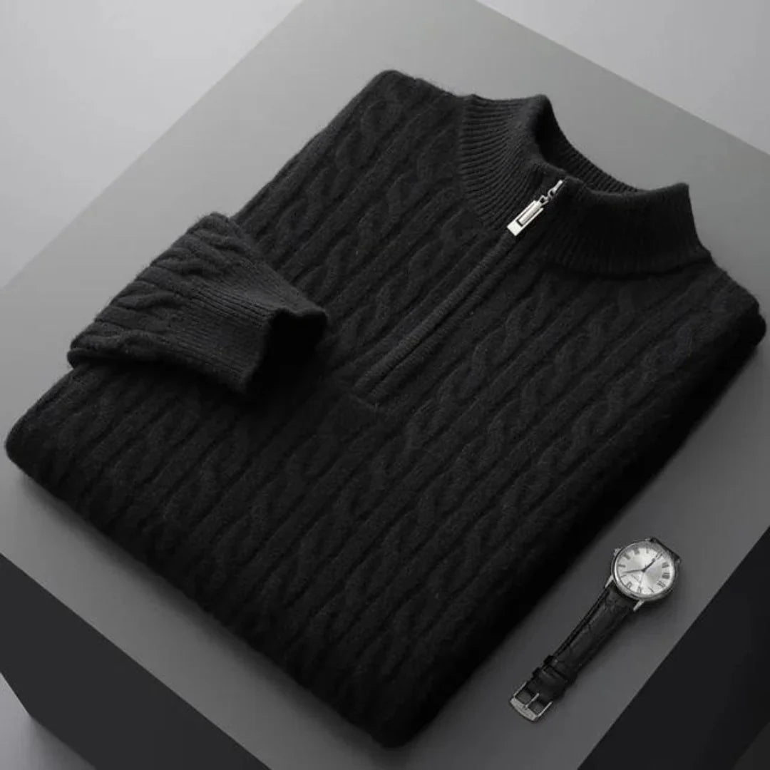 Deneb Cashmere Woven Half-Zip