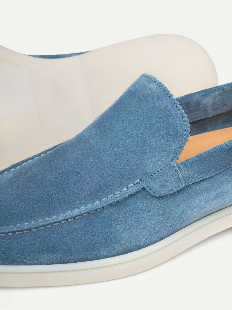 Ocean Blue Suede Loafers