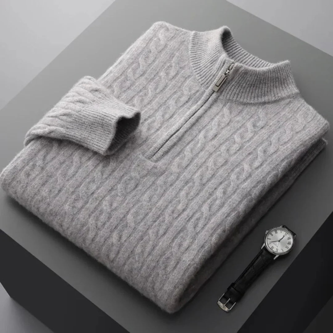 Deneb Cashmere Woven Half-Zip