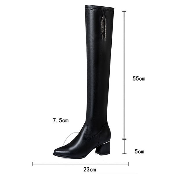 Overknee-Stiefel mit Stretch-Schaft und Reißverschluss – Damen