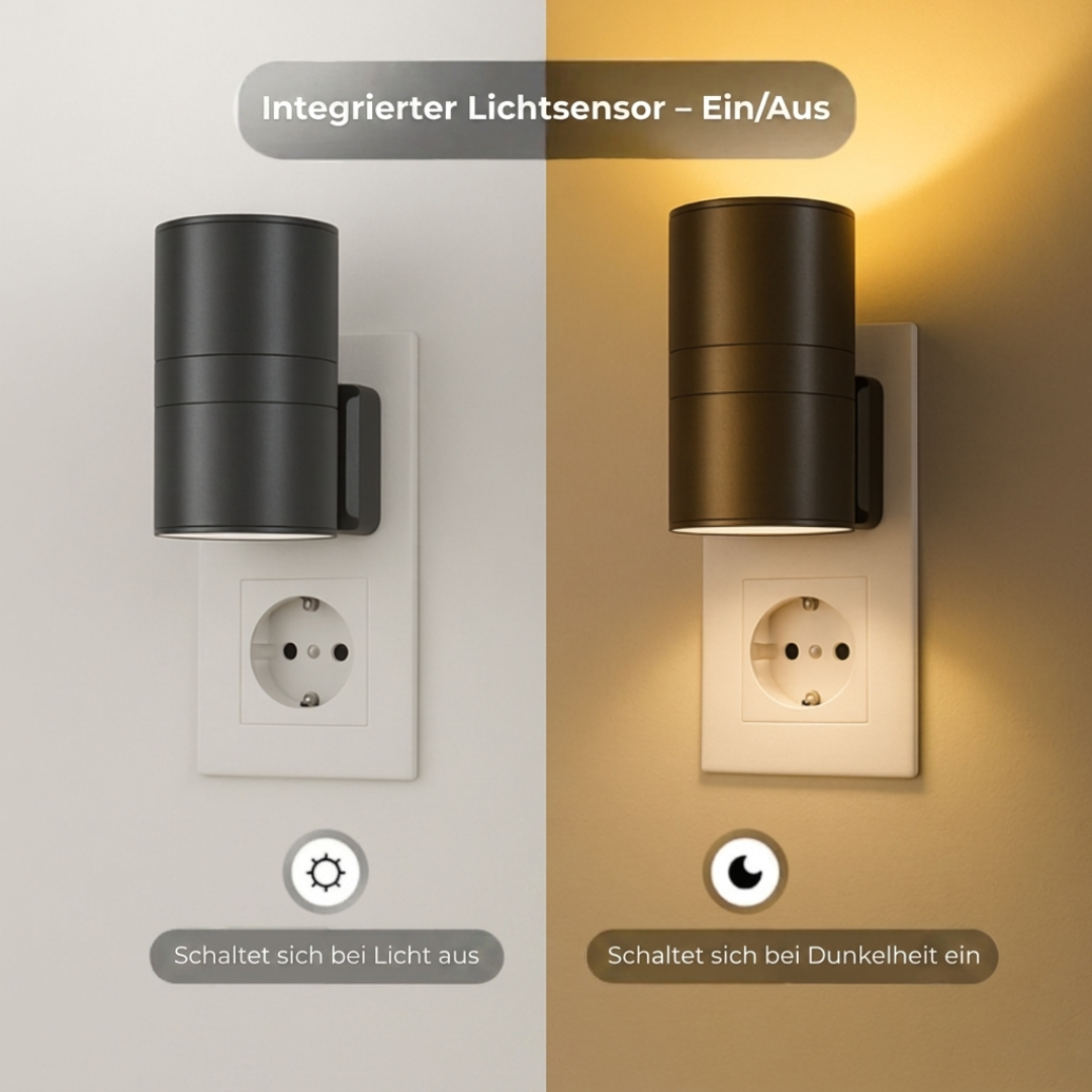 LED-Nachtlicht für die Steckdose mit Dämmerungssensor