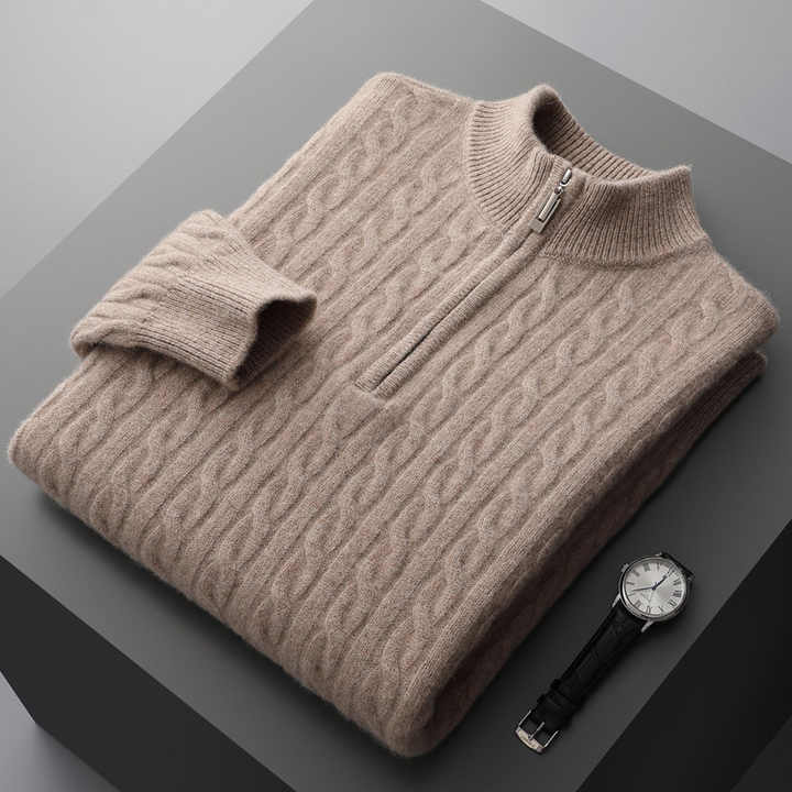 Deneb Cashmere Woven Half-Zip