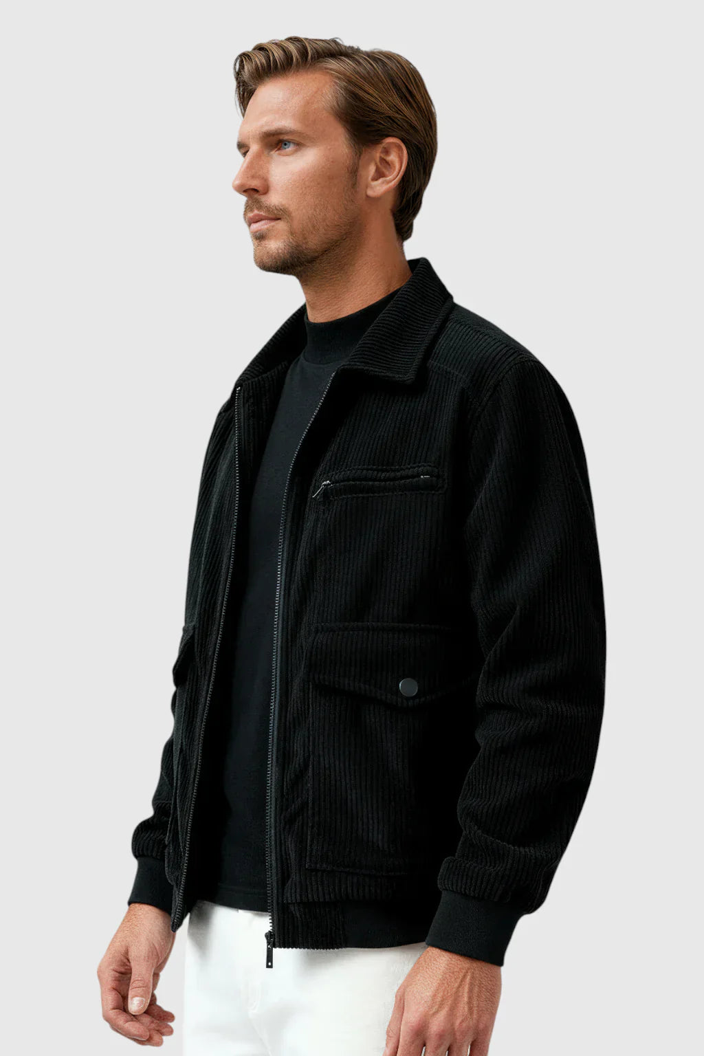 Men's Corduroy Jacket - Jet Black
