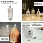 LED-Lichthalter Kristallrose aus geschliffenem Glas