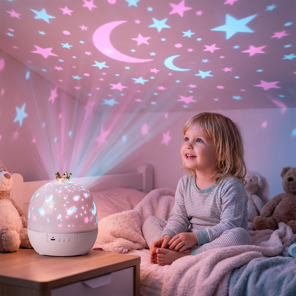 2-in-1 Kindernachtlicht mit Sternenhimmel-Projektor