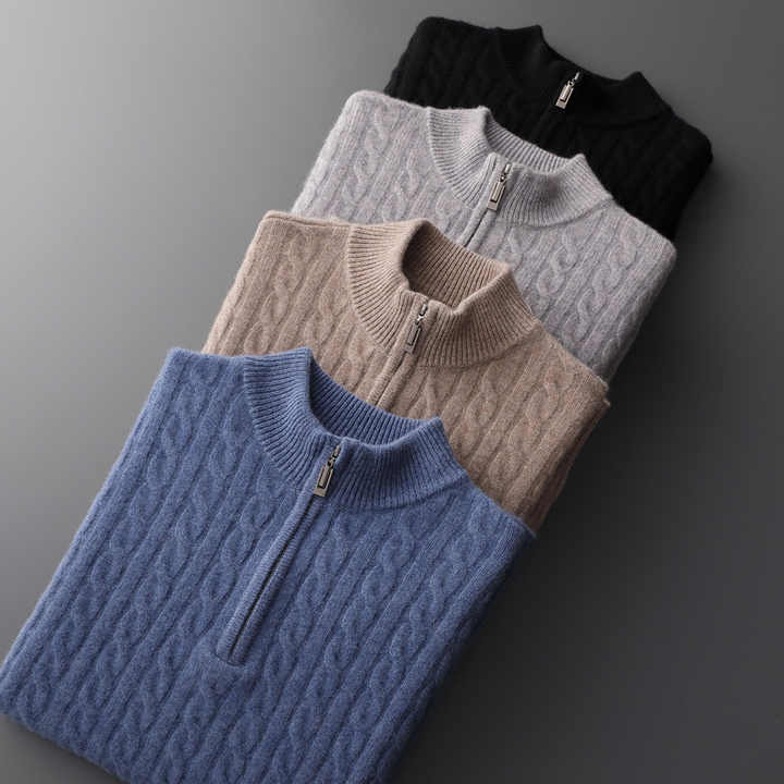 Deneb Cashmere Woven Half-Zip