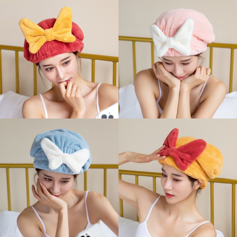 Haarturban mit Schleife aus weichem Korallenfleece