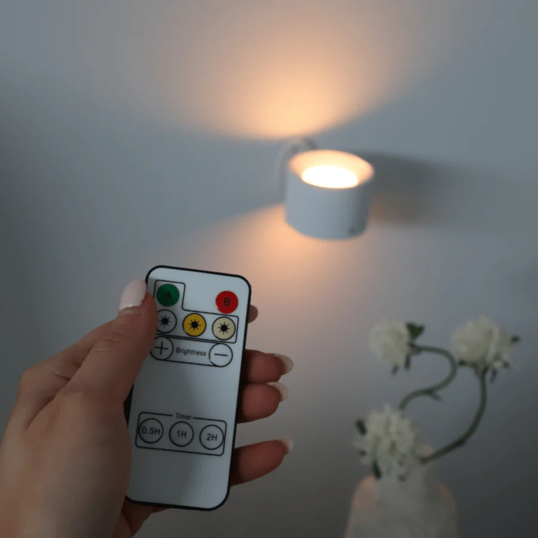 Kabellose LED-Wandleuchte mit Fernbedienung – dimmbar & drehbar