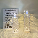 LED-Lichthalter Kristallrose aus geschliffenem Glas