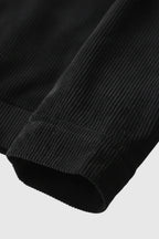 Men's Corduroy Jacket with Sherpa Collar - Black