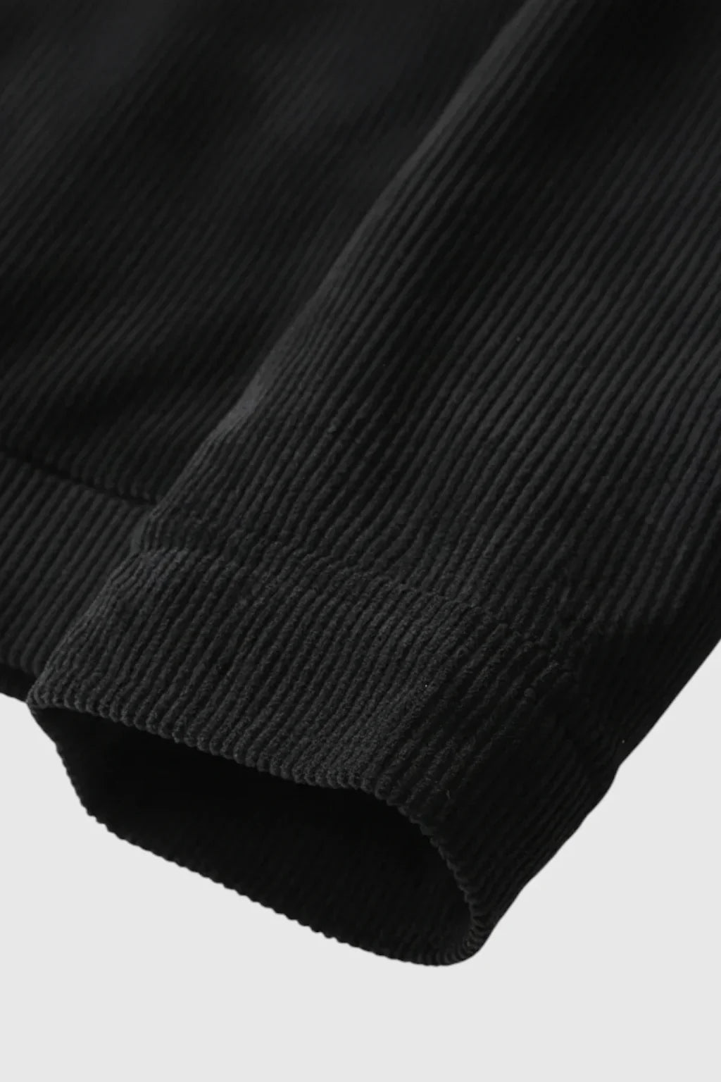 Men's Corduroy Jacket with Sherpa Collar - Black