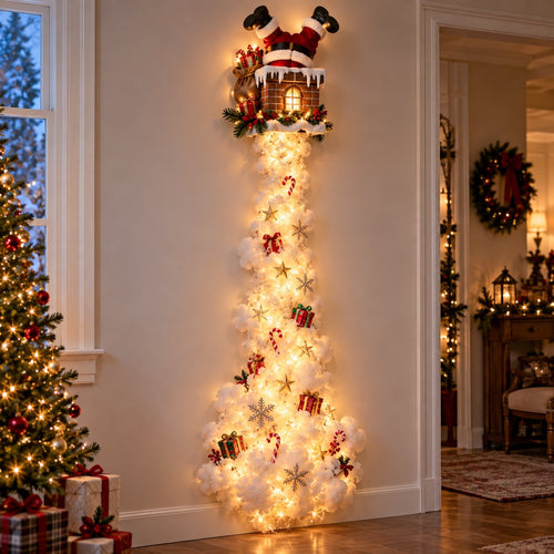 Beleuchtete Weihnachts-Wanddekoration mit Winterszene