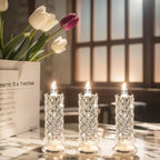 LED-Lichthalter Kristallrose aus geschliffenem Glas