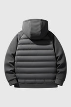 Loose Fit Hooded Down Jacket - Charcoal Grey