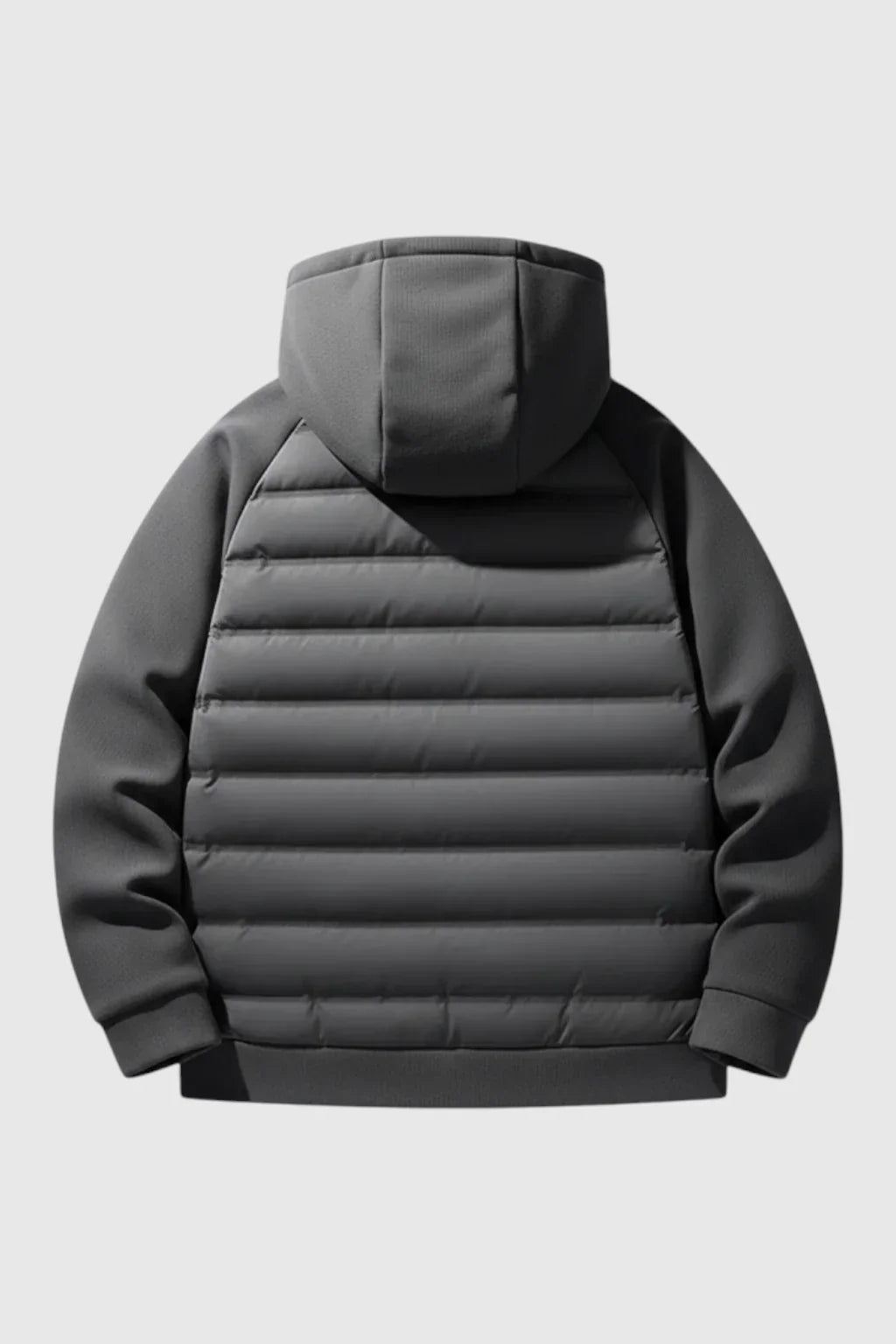 Loose Fit Hooded Down Jacket - Charcoal Grey