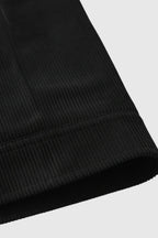 Men's Corduroy Jacket with Sherpa Collar - Black