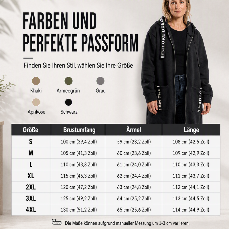 Oversize-Kapuzenmantel mit Fleecefutter – Damen