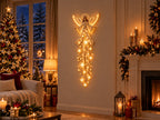 Engel-Wandleuchte mit LED-Sternenregen – warmweiß