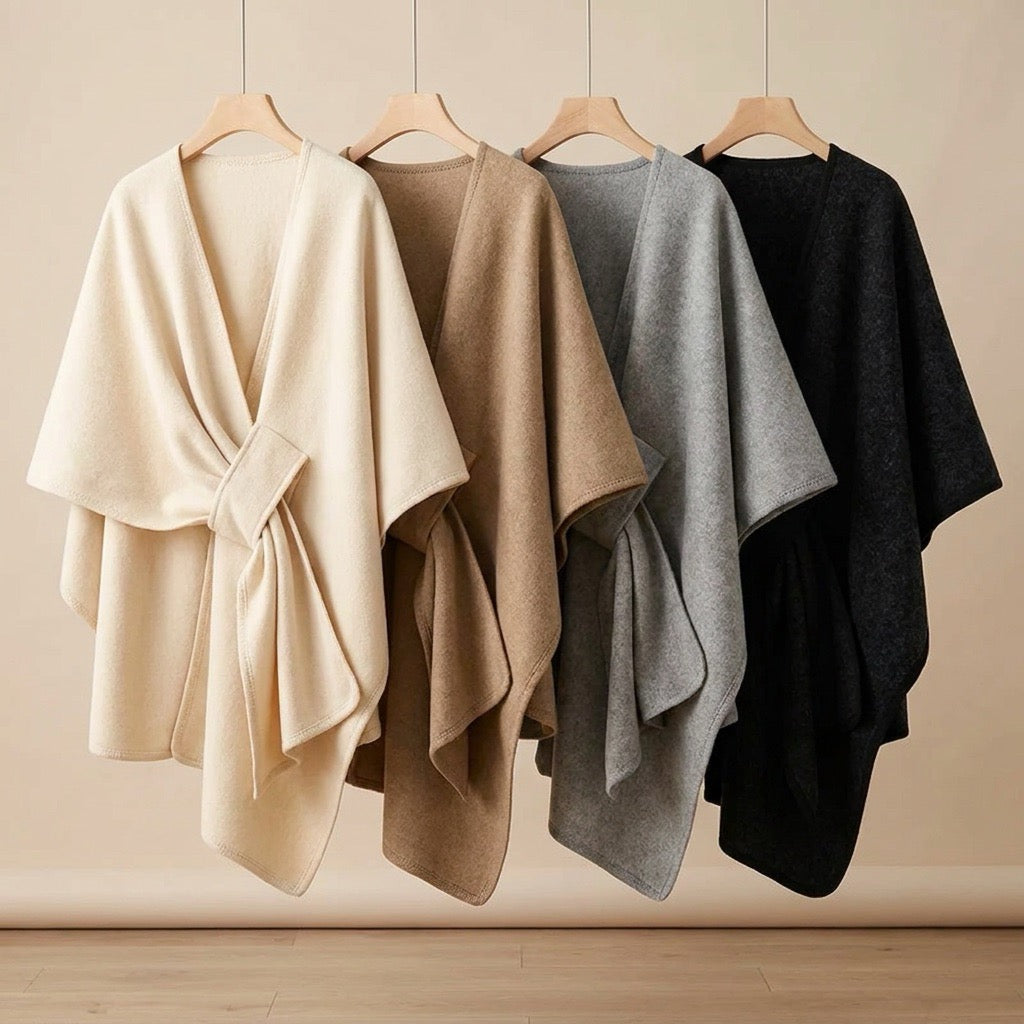 Poncho-Schal mit Schlaufe – Damen