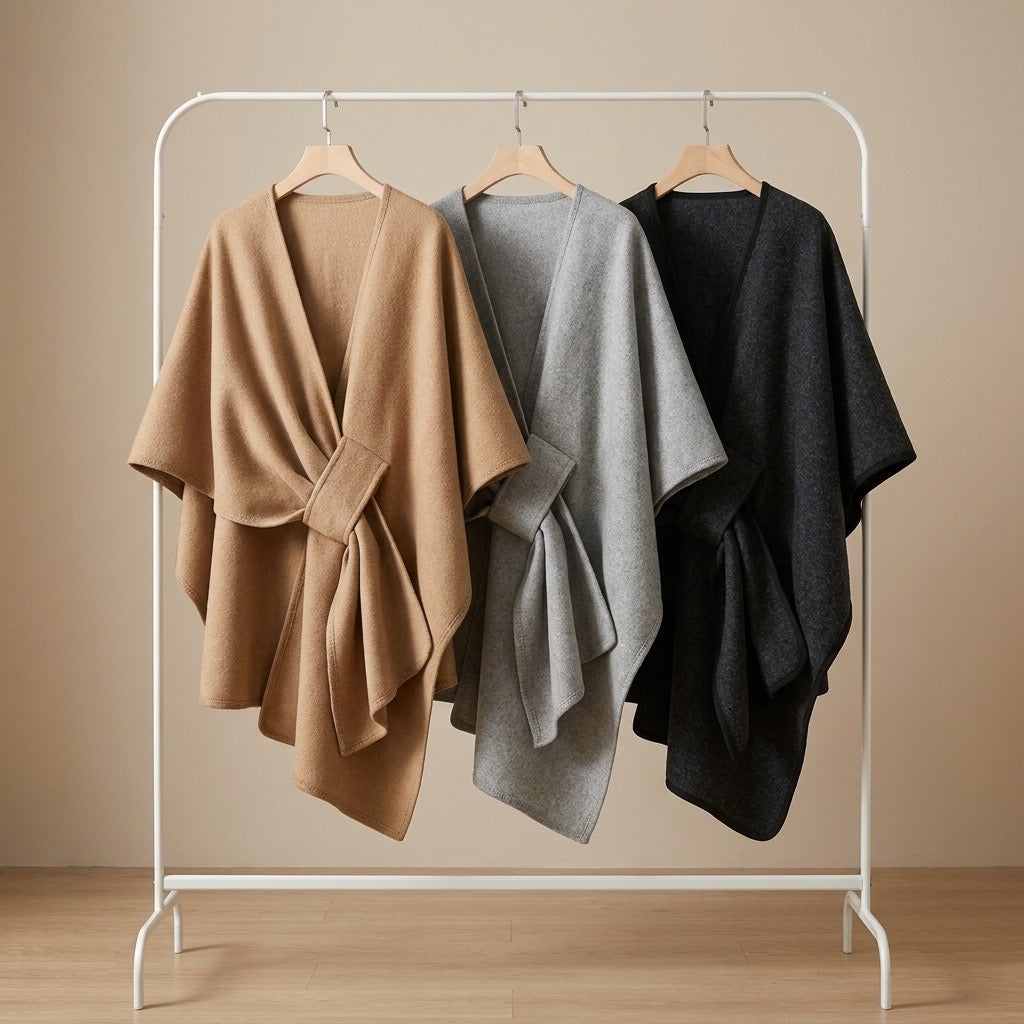 Poncho-Schal mit Schlaufe – Damen
