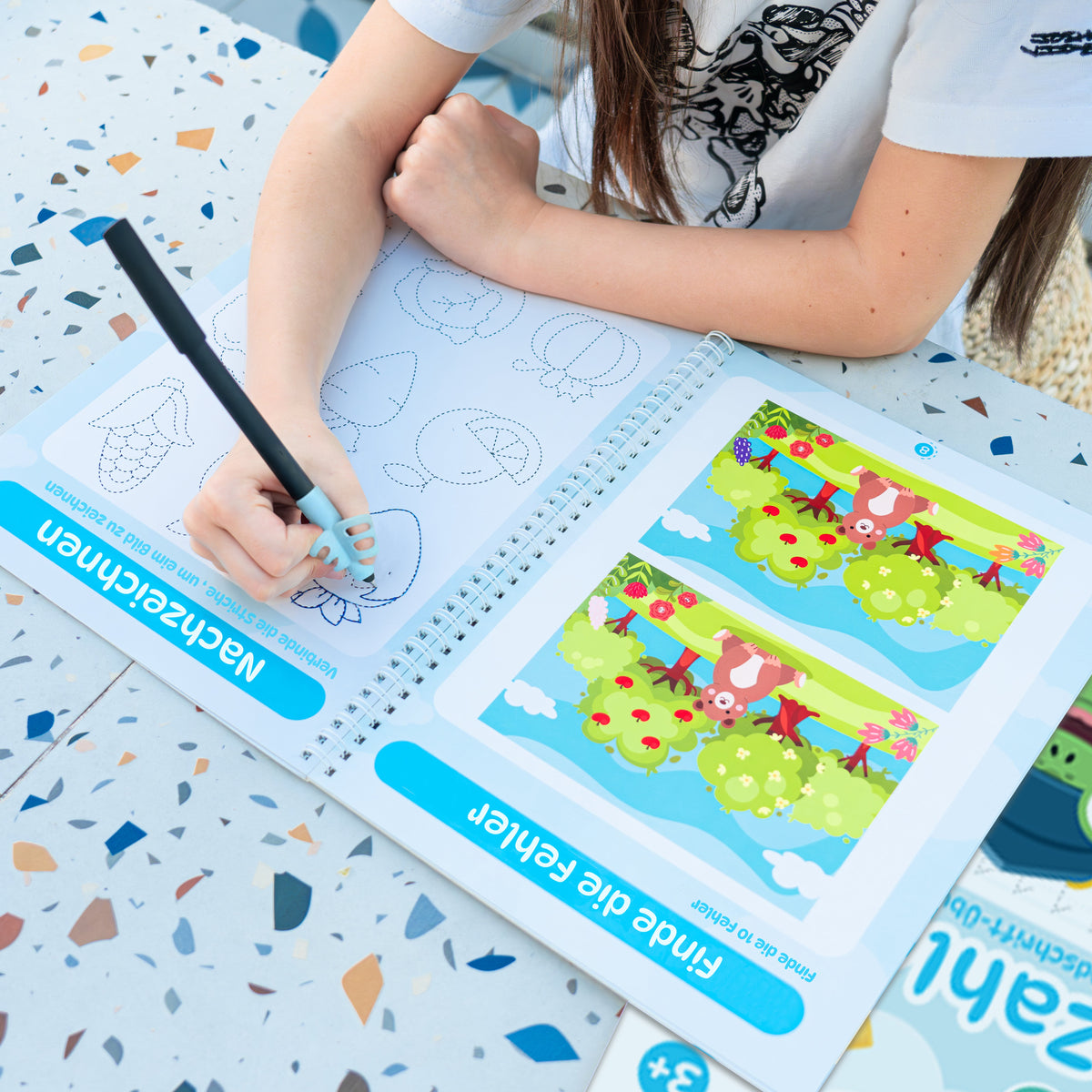 Schreiblern-Set mit Zauberstift – wiederverwendbare Übungshefte für Kinder