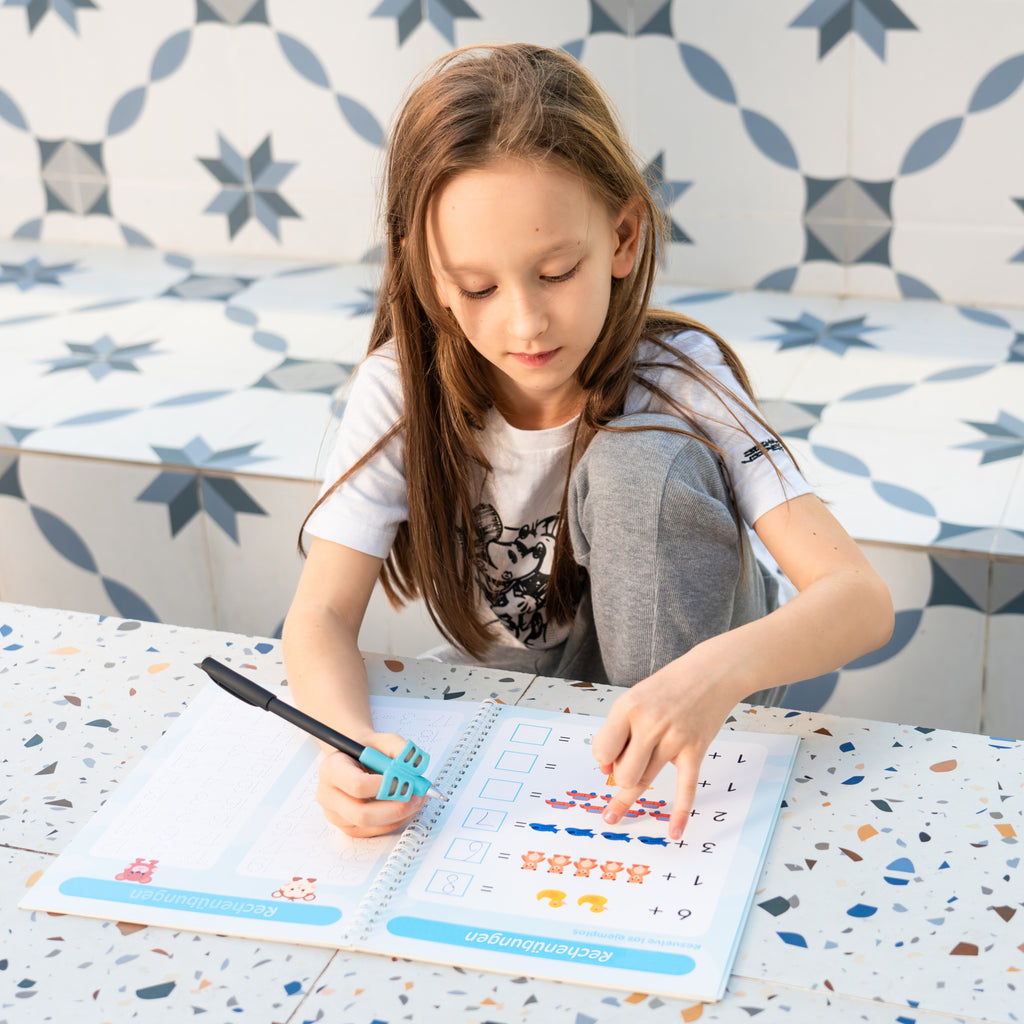 Schreiblern-Set mit Zauberstift – wiederverwendbare Übungshefte für Kinder