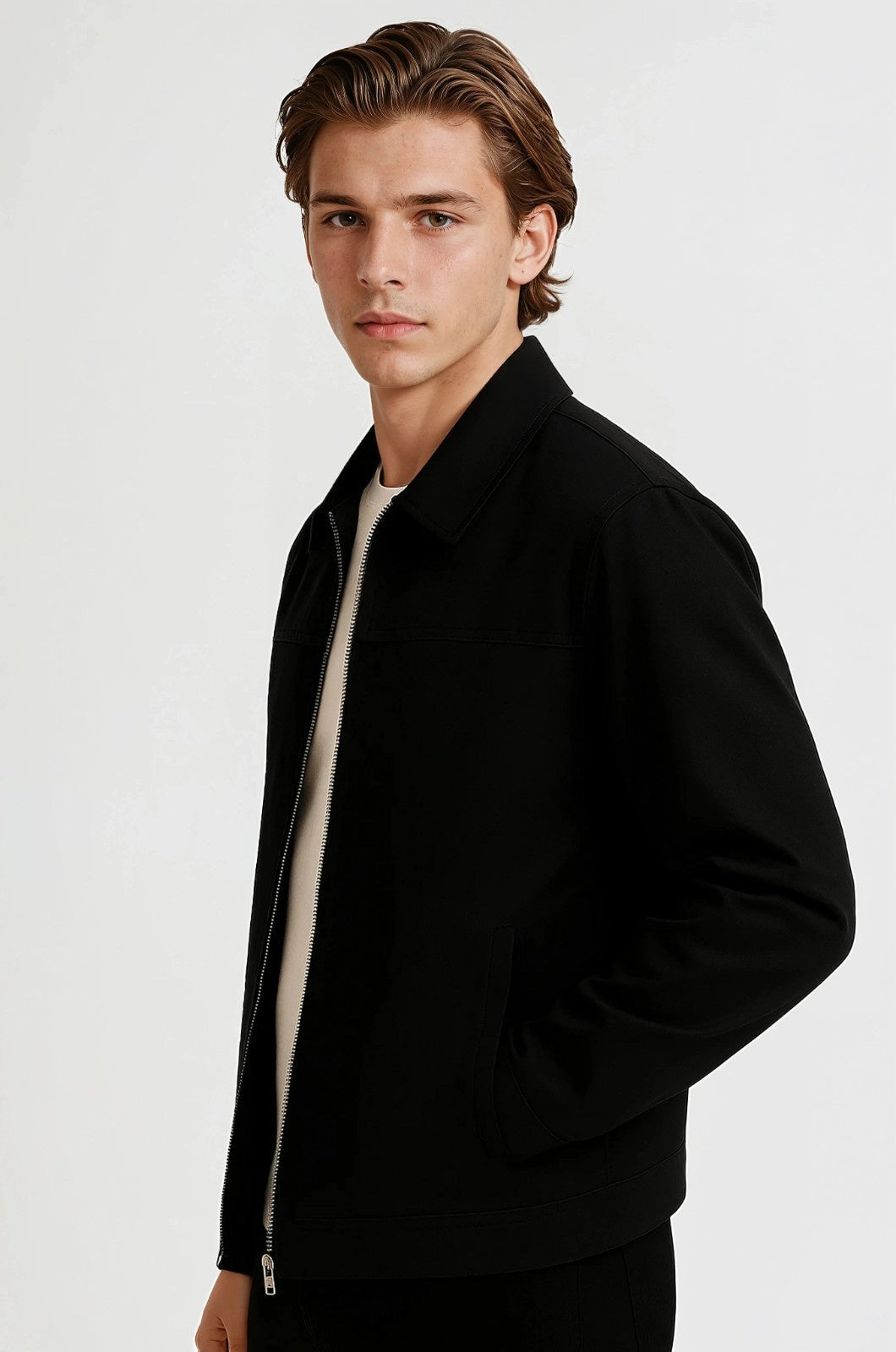 Lightweight Twill Men's Jacket - Black