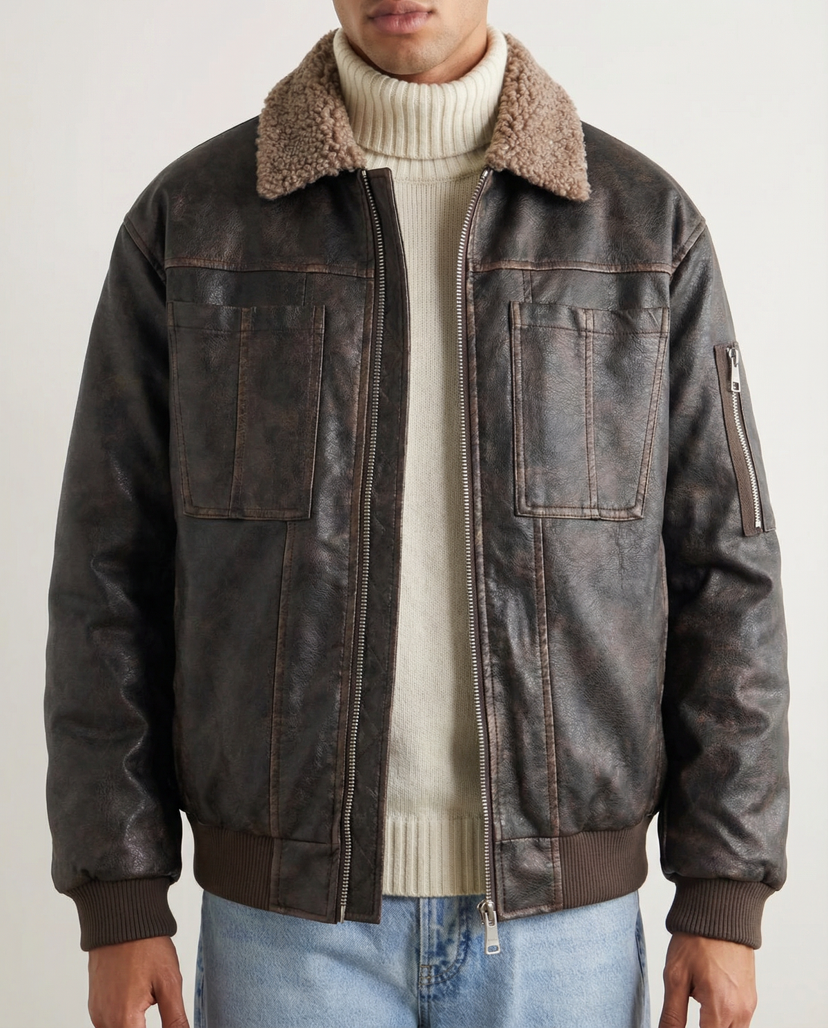 Aurion PU Leather Men's Coat