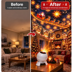 Weihnachtszauber Projektionslicht – Weihnachtsszene an Wand und Decke