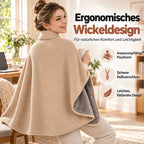 Beheizbarer Kuschelschal – Rückansicht, Wickeldesign