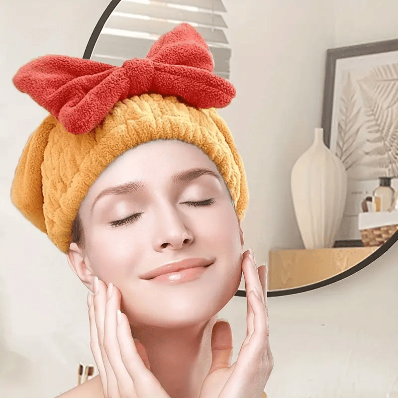 Haarturban mit Schleife aus weichem Korallenfleece
