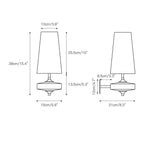 Wandleuchte mit Stoffschirm und Holzoptik