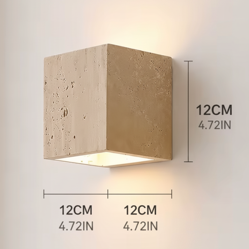 LED-Wandleuchte in Travertinoptik – Licht nach oben & unten