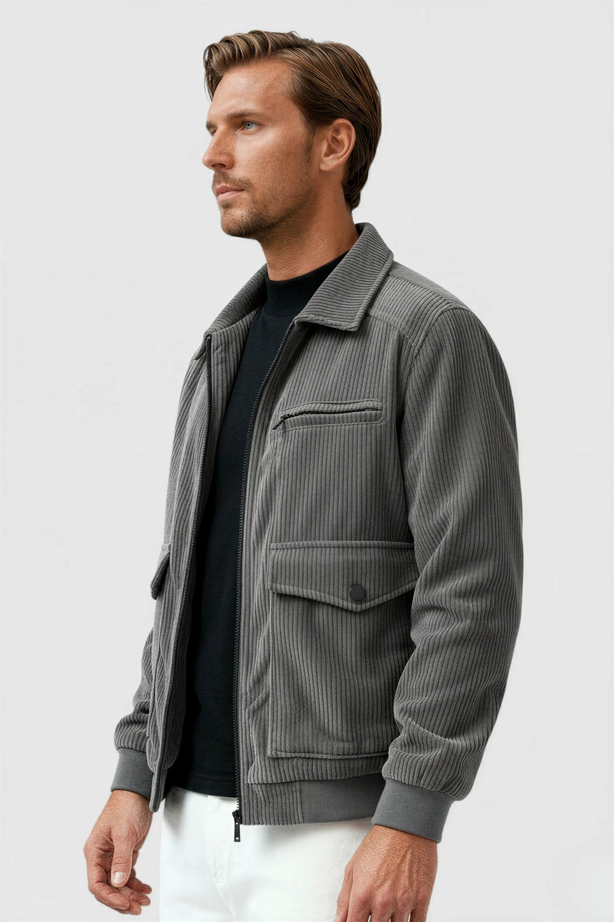 Men's Corduroy Jacket - Grey
