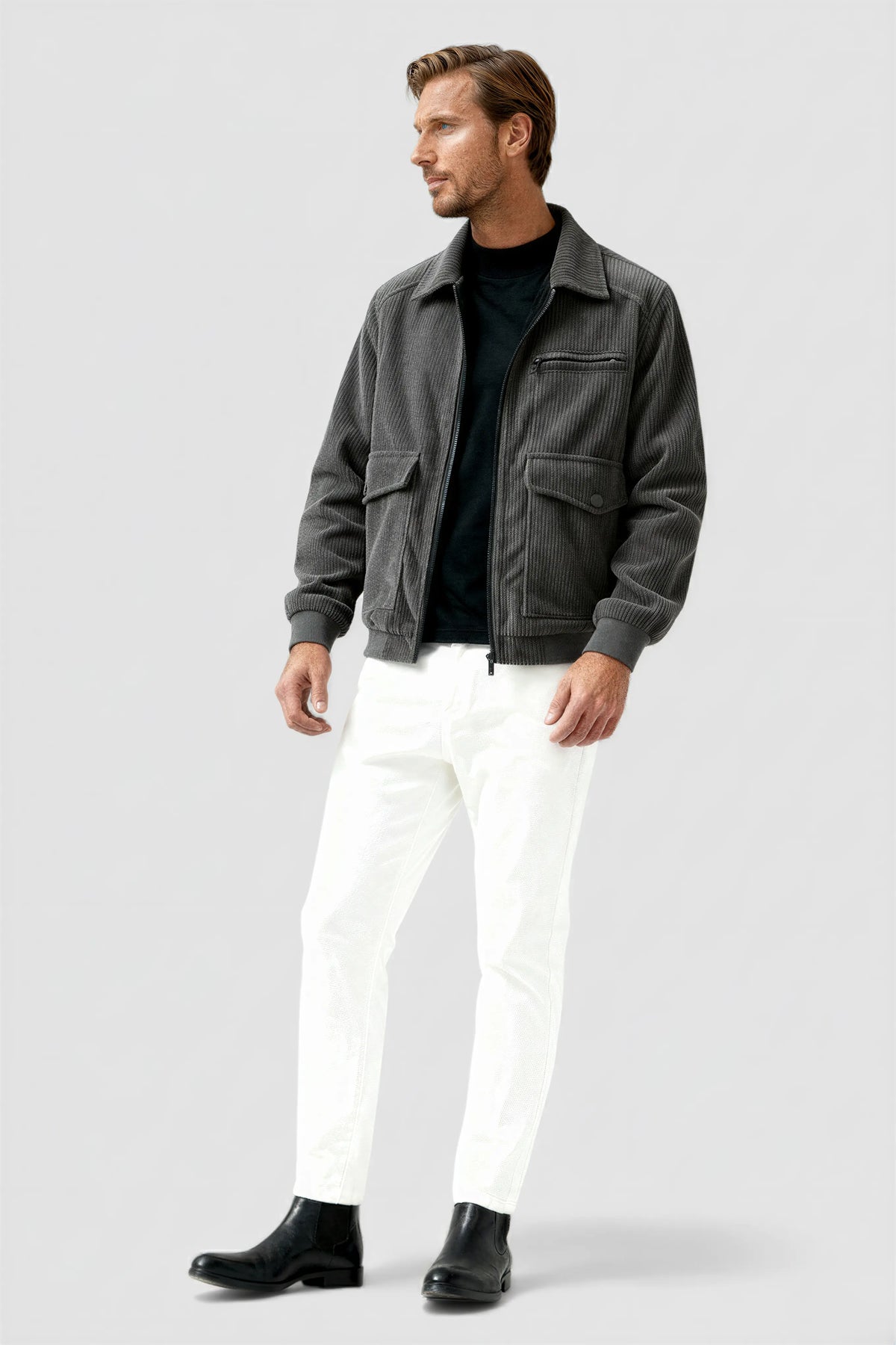 Men's Corduroy Jacket - Grey