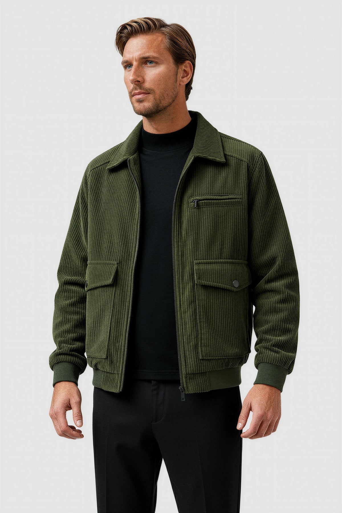 Men's Corduroy Jacket - Army Green