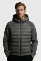 Loose Fit Hooded Down Jacket - Charcoal Grey