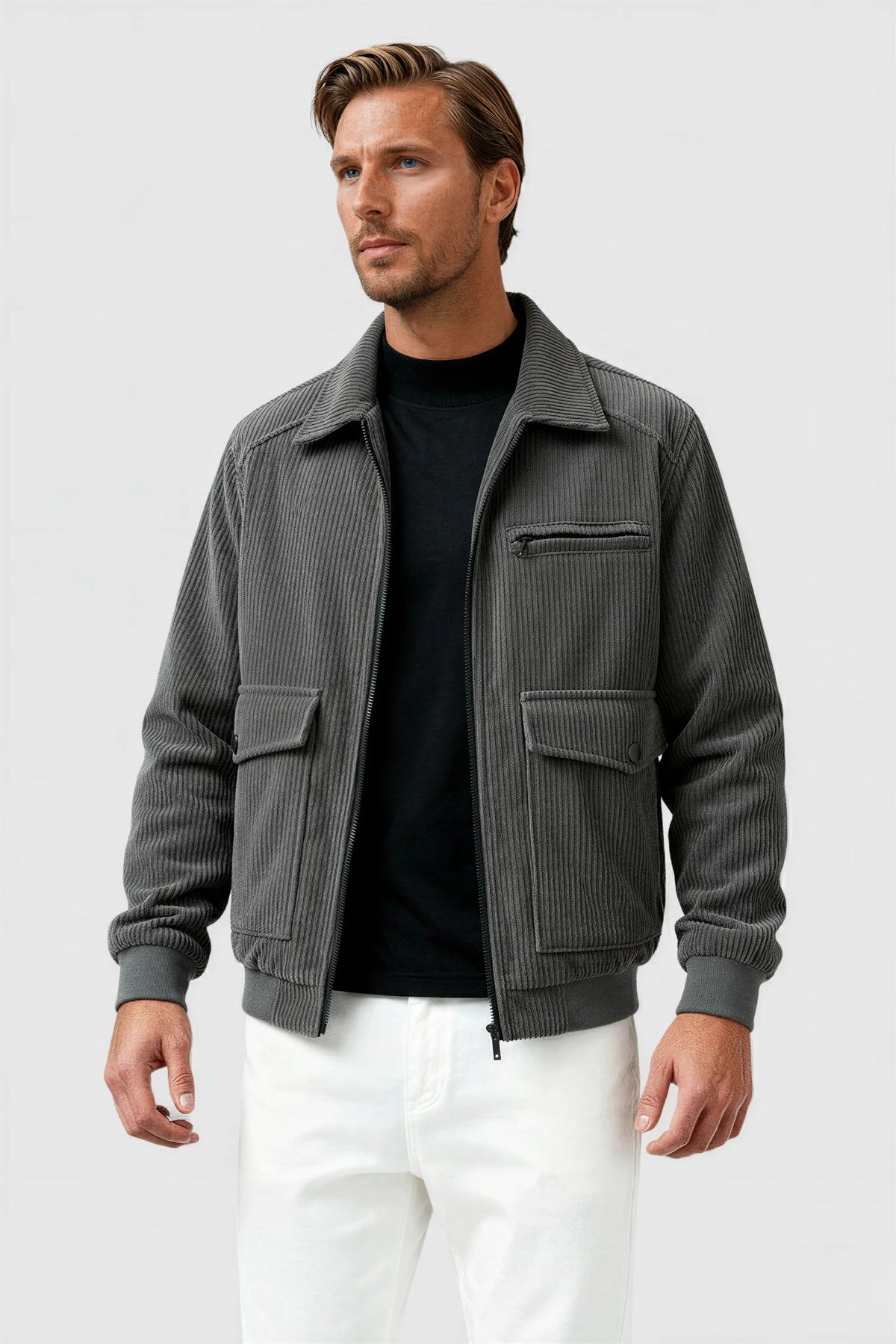 Men's Corduroy Jacket - Grey