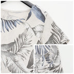 Rundhalskleid mit botanischem Print – Damen