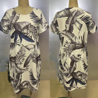 Rundhalskleid mit botanischem Print – Damen