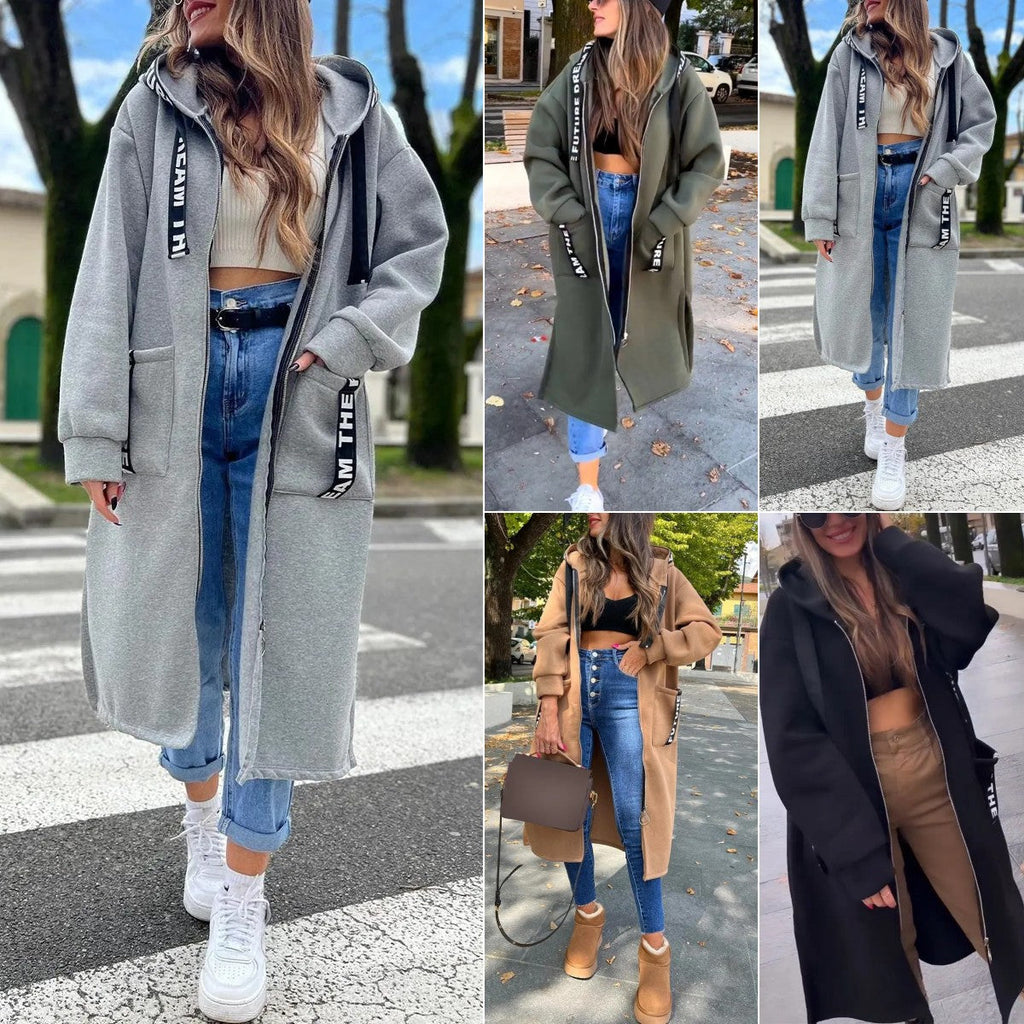 Oversize-Kapuzenmantel mit Fleecefutter – Damen