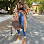 Oversize-Kapuzenmantel mit Fleecefutter – Damen